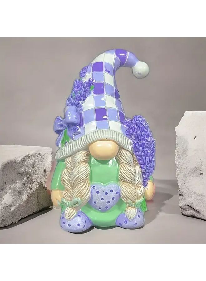 Lavender Love Gnome Couple Cartoon Cowboy Resin Decorative Ornaments For Bedroom Entrance - Image 2